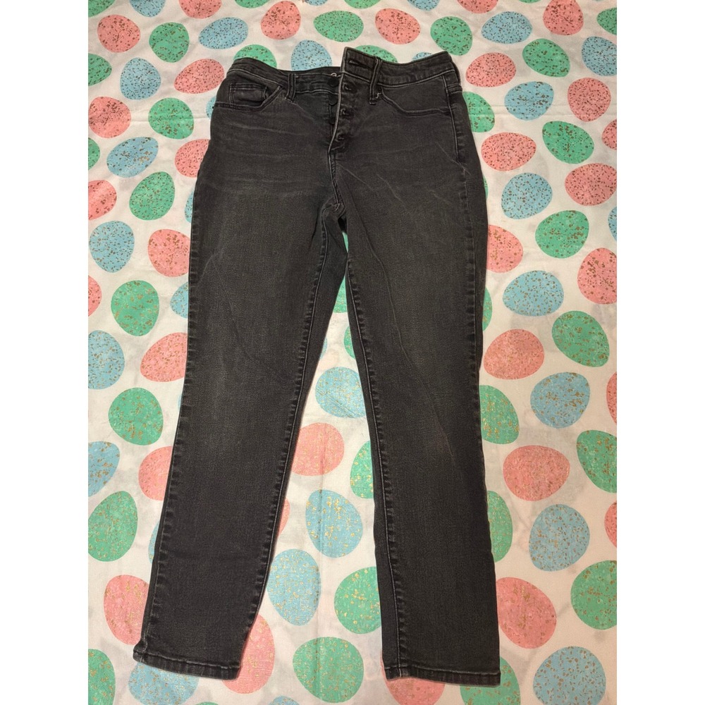 Universal‎ Thread High Rise Skinny Crop Jeans Washed Black Size 6/28R Denim